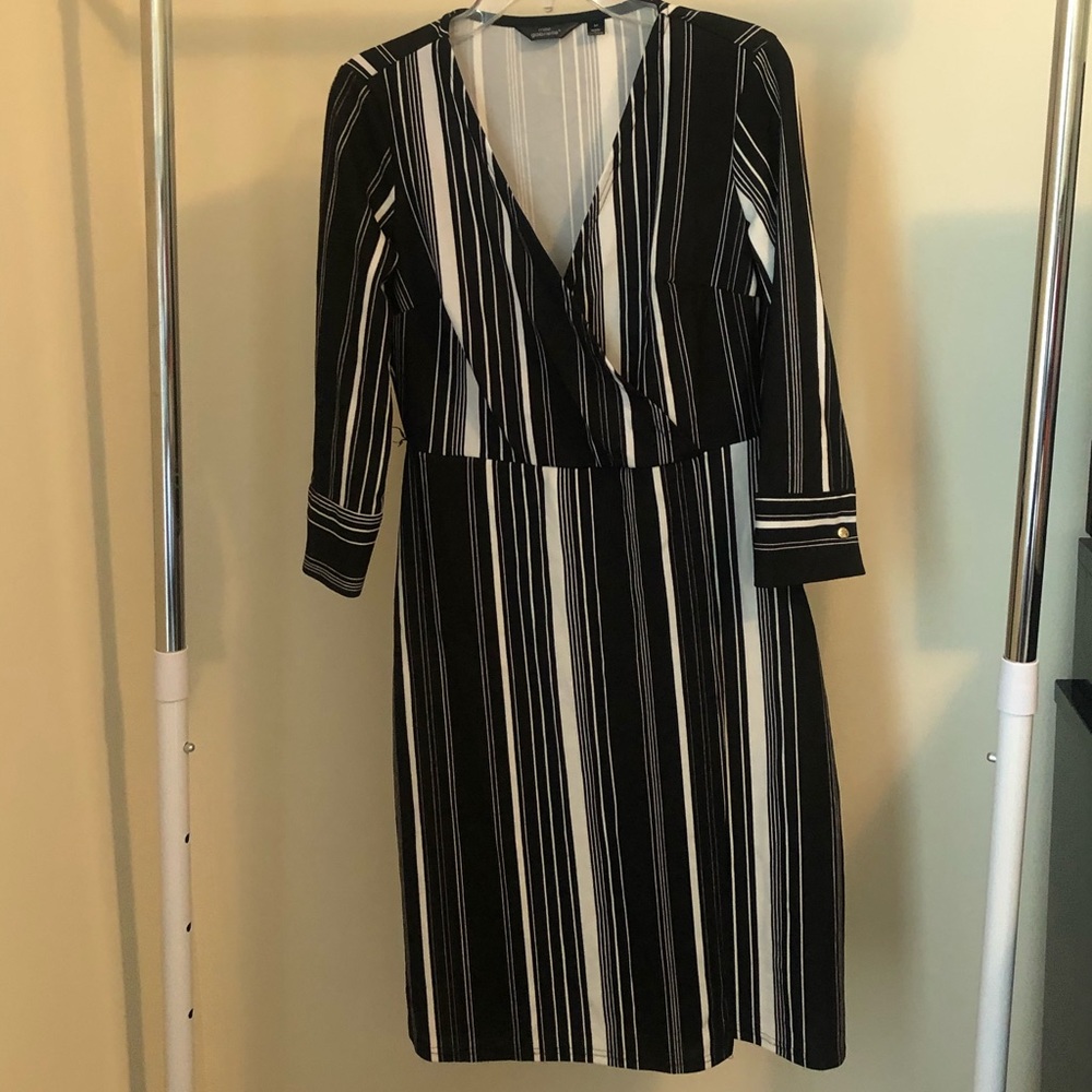 Black and White Midi Dress
